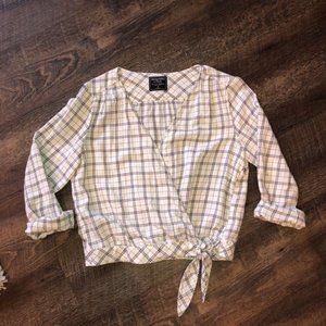 ABERCROMBIE Plaid Wrap Top | XS